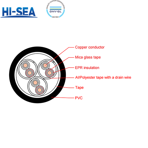 CHEVP/NA EPR Insulation Fire Resistant Marine Communication Cable with Shield